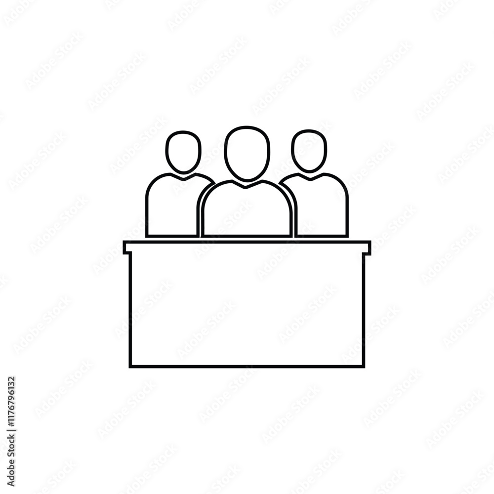 Jury icon isolated on white background. Vector illustration. Jury icon isolated on white background. Vector illustration.