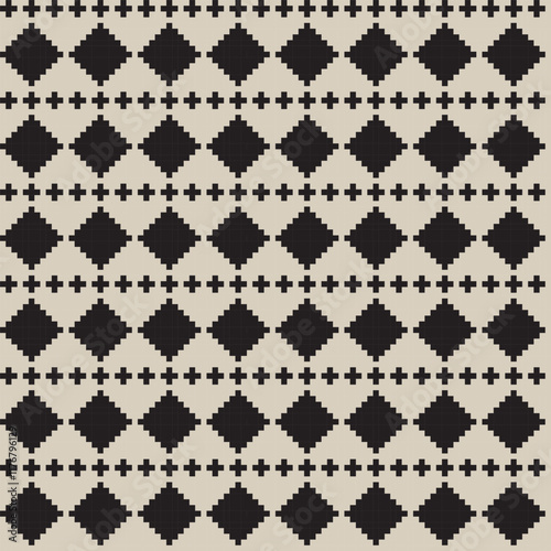 Neutral Colour Argyle Fair Isle Seamless Pattern Design