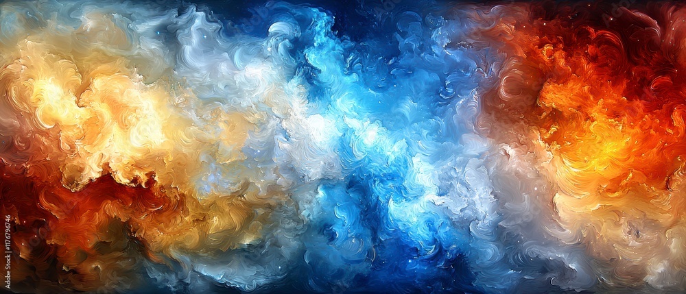 Obraz premium Abstract Cosmic Nebula Painting.