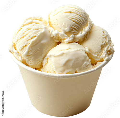 Scoops of Creamy Vanilla Ice Cream: A Perfect Sweet Treat