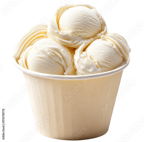 Scoops of Creamy Vanilla Ice Cream: A Perfect Sweet Treat