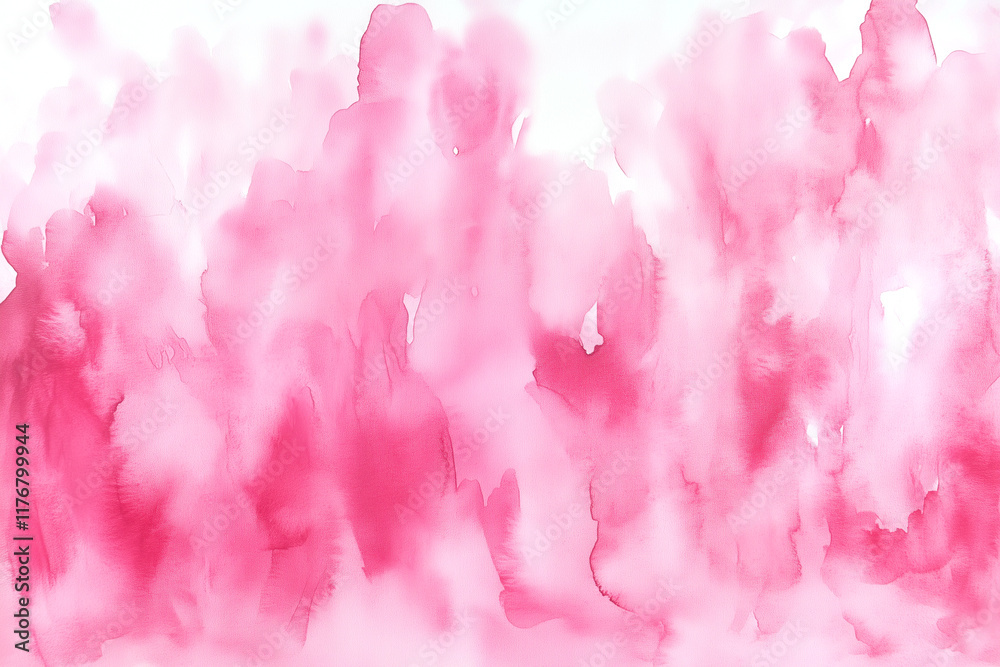 Fototapeta premium Abstract watercolor pink background. The texture of paint on paper, stains and streaks of paint. Background for cards for Valentine's Day.
