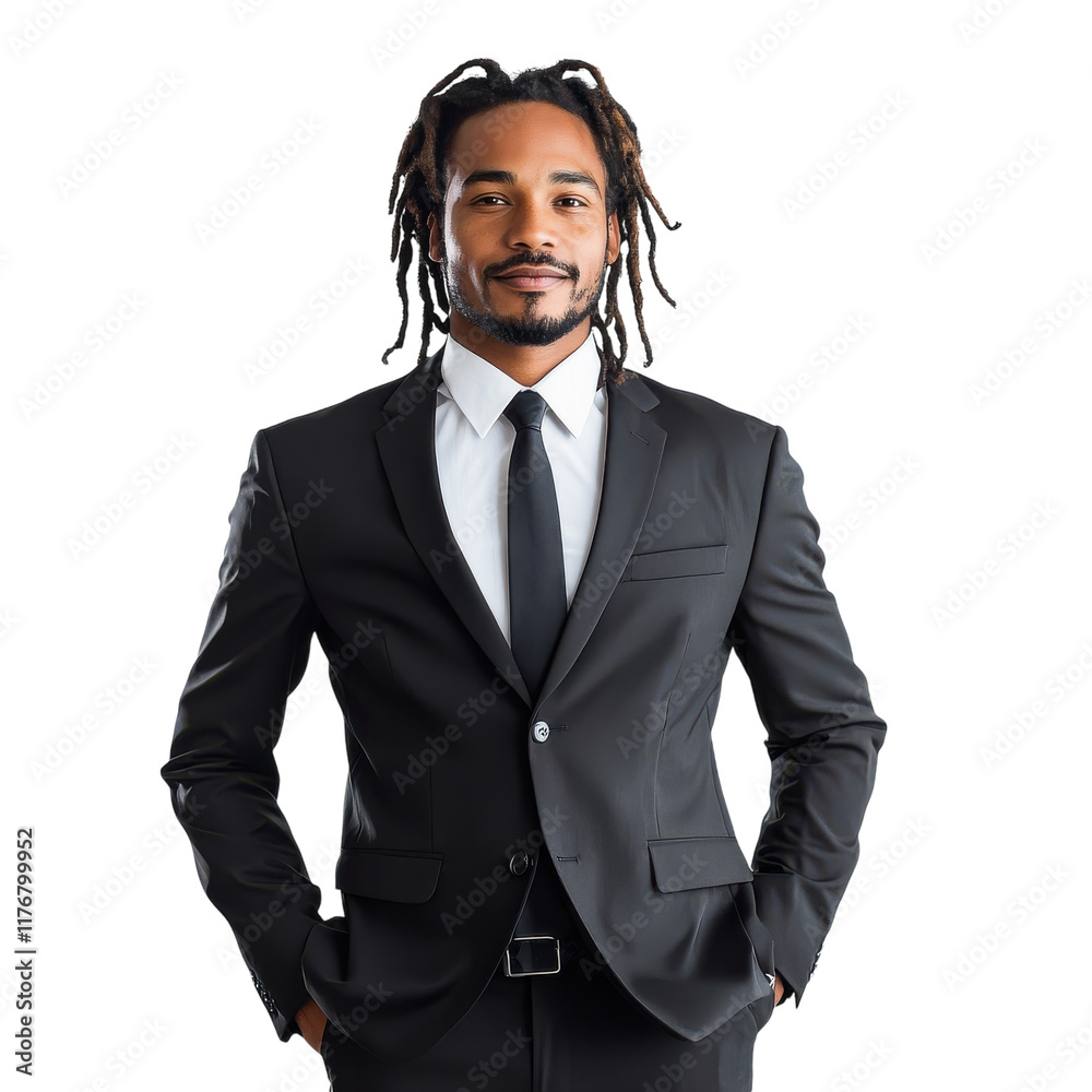 Professional Businessman in Elegant Black Suit for Corporate Use on transparent background Professional Businessman in Elegant Black Suit for Corporate Use on transparent background