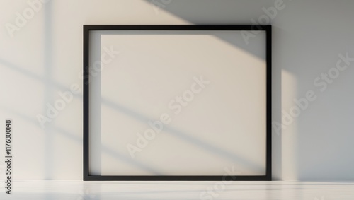 Blank Black Frame Hanging on a Wall for Design Presentation