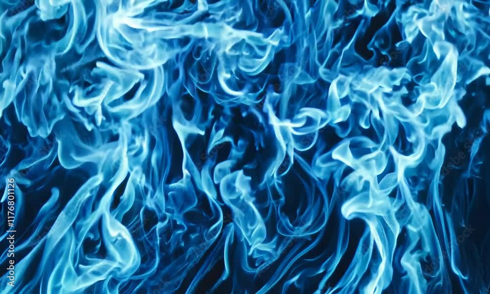 A blue flame texture swirling against a dark background, creating an ethereal and dynamic visual effect.