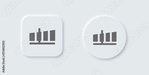 Performance solid icon in neomorphic design style. Fast signs vector illustration.