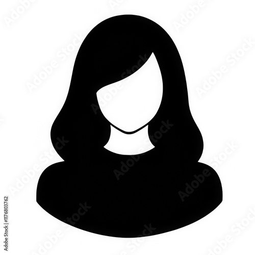 Simple Female User Profile Icon Vector Graphic