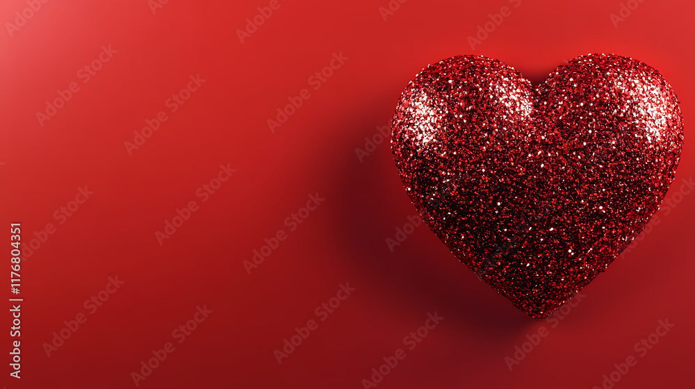 Obraz premium Romantic red heart with sparkling fragments