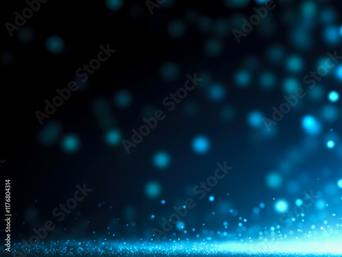 particle glowing glittering on dark blue backdrop design