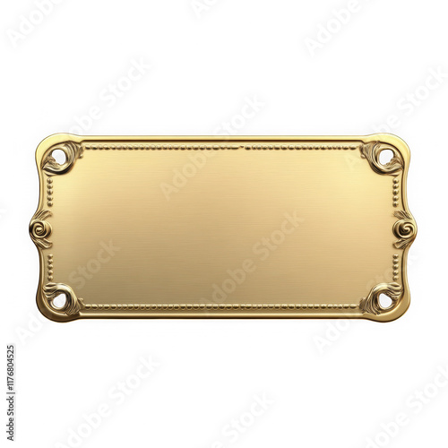 Decorative Golden Name Tag with Shiny Elements photo