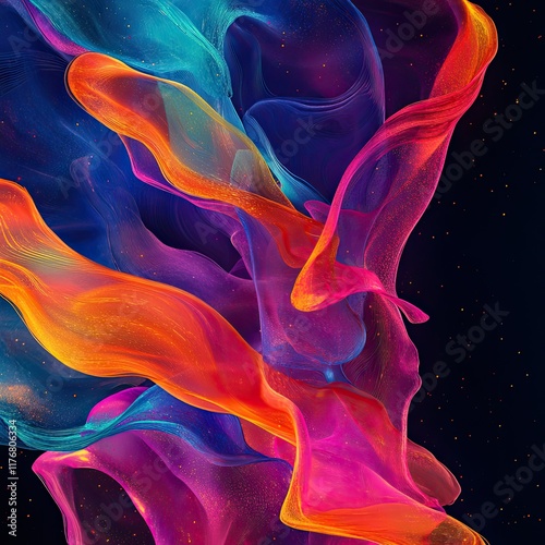 A premium abstract composition of colorful fluid shapes twisting and blending into one another, symbolizing motion and energy. 