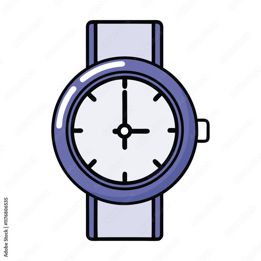 Minimal Wristwatch Vector Design.