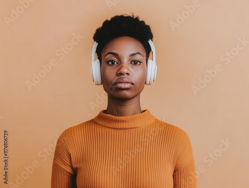 Person actively listening to feedback, warm tones symbolizing clarity and encouragement photo