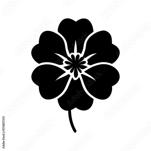 Symbolic Black Flower with Red Center: Artistic Concepts