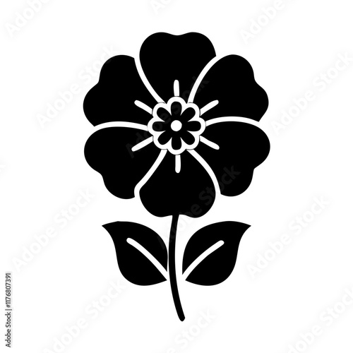 Symbolic Black Flower with Red Center: Artistic Concepts