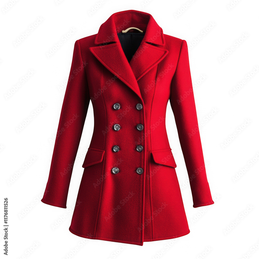 Long Red Wool Peacoat for Plus Size Women Long Red Wool Peacoat for Plus Size Women