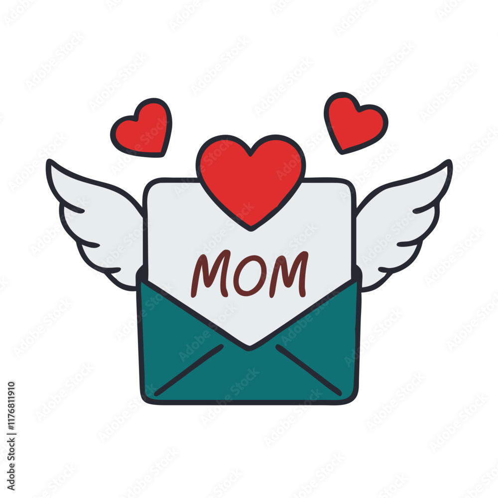 Mom Love Letter Vector with Wings: A Heartfelt Tribute Mom Love Letter Vector with Wings: A Heartfelt Tribute