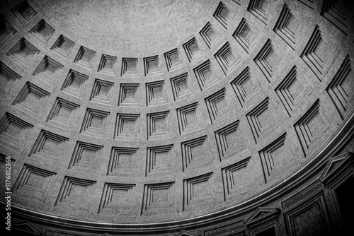 Fotografía Architectural details of the Pantheon dome in Rome, showcasing intricate pattern