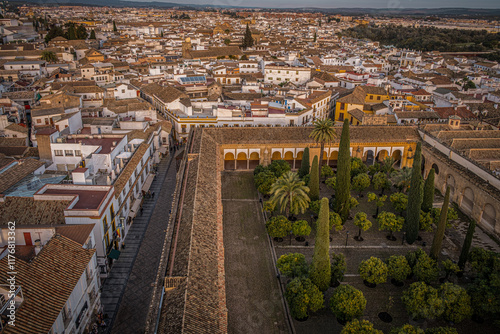 Patio de los Naranjos garden, courtyard surrounded by the Great Mosque-Cathedral of Cordoba and the city itself
