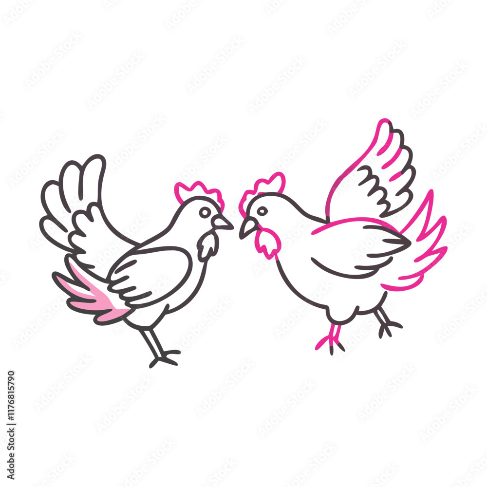 Fototapeta premium Cute Chicken Vector Illustration - Free Download