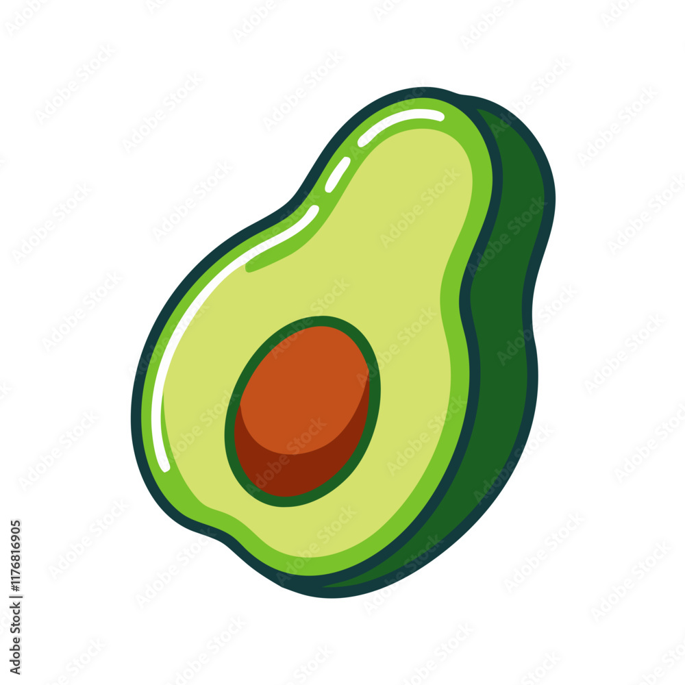 Minimalist Avocado Vector Illustration Minimalist Avocado Vector Illustration