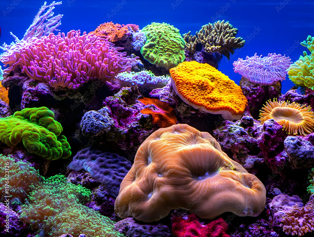 Naklejka premium Vibrant Coral Reef Illustration