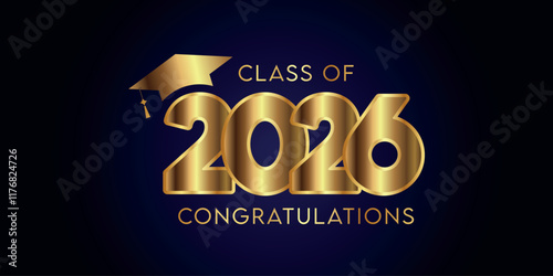 Class of 2026 Text for graduation design, high school or college graduate