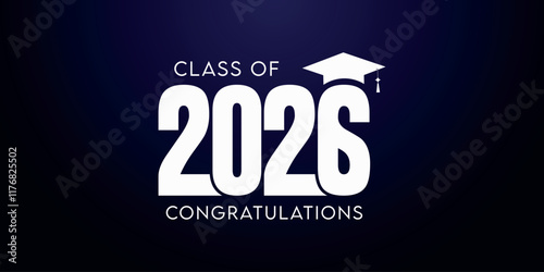 Class of 2026 Text for graduation design, high school or college graduate