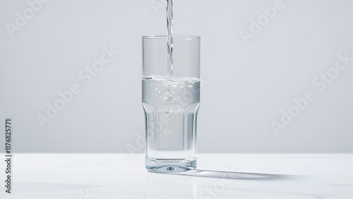 Time to drink water, staying hydrated and healthy concept. photo