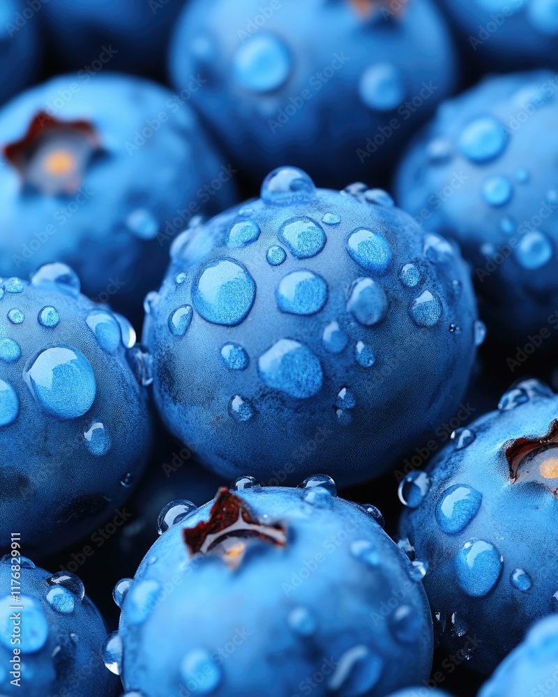 Close-up of fresh blueberries with water droplets Ideal for food blogs recipe websites or packaging High-quality image Close-up of fresh blueberries with water droplets Ideal for food blogs recipe websites or packaging High-quality image