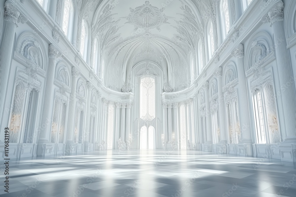 Fototapeta premium white big hall mockup