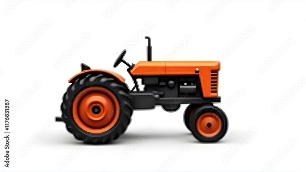 Obraz premium A hand tractor isolated pure white background