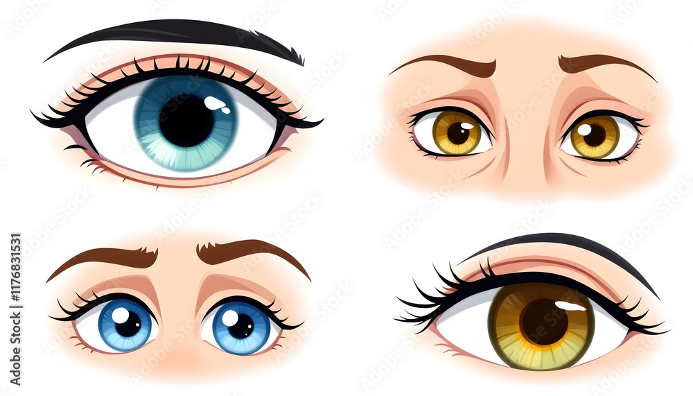 Diverse Eye Colors Collection: A Study in Unique Iris Patterns and Expressions Diverse Eye Colors Collection: A Study in Unique Iris Patterns and Expressions