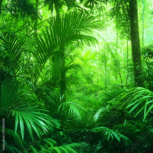 Lush Jungle Background Illustration