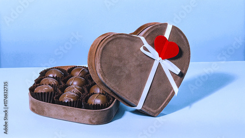 heart shaped box of chocolates, ready for a Valentine's Day gift