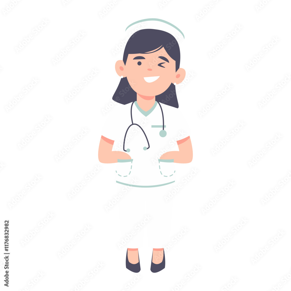 Cartoon Nurse Character Illustration, Design Inspiration, Character Cartoon Nurse Character Illustration, Design Inspiration, Character
