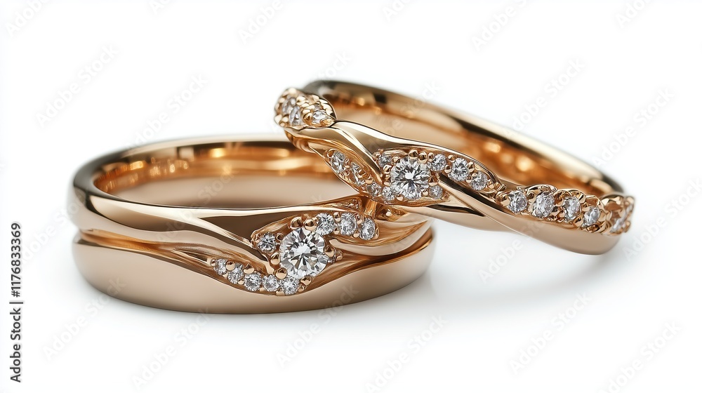 Two gold wedding bands infinity rings marriage proposal background Two gold wedding bands infinity rings marriage proposal background