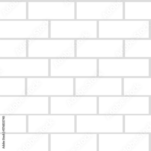 clean minimalist white brick block cement wall seamless pattern