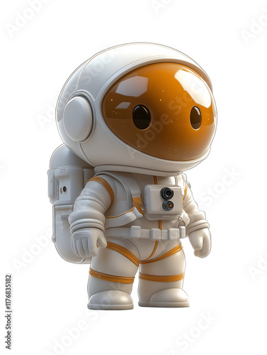 Astronaut 3D character icon - transparent image, png.