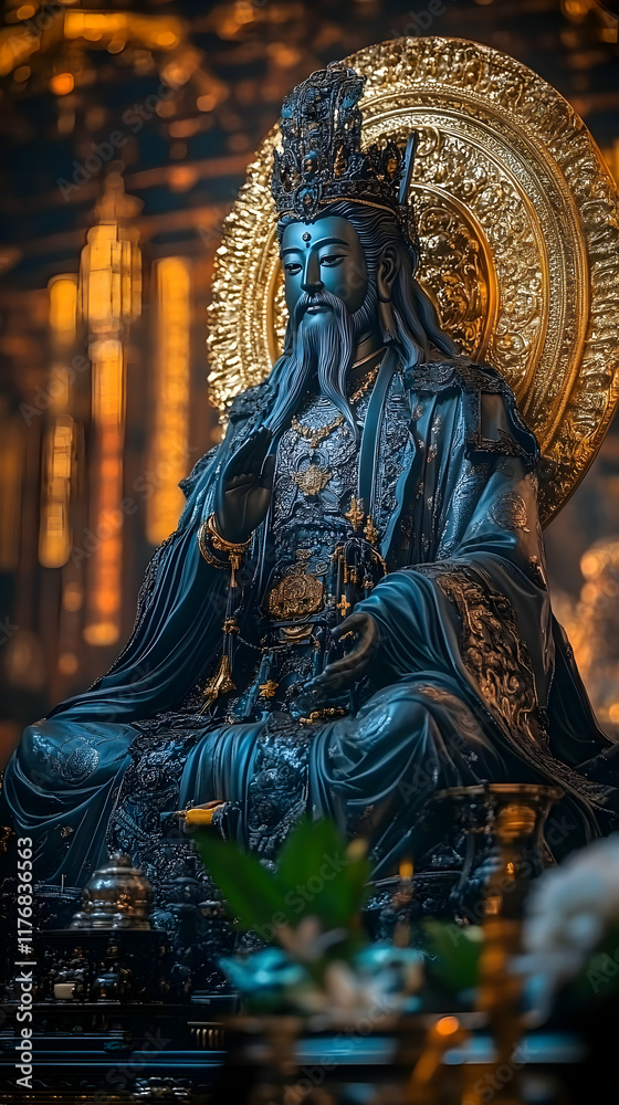 Fototapeta premium Dark Deity Statue Illustration