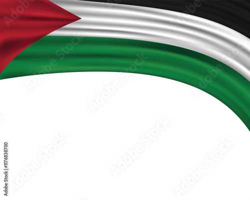 3d Palestine Flag blank background
