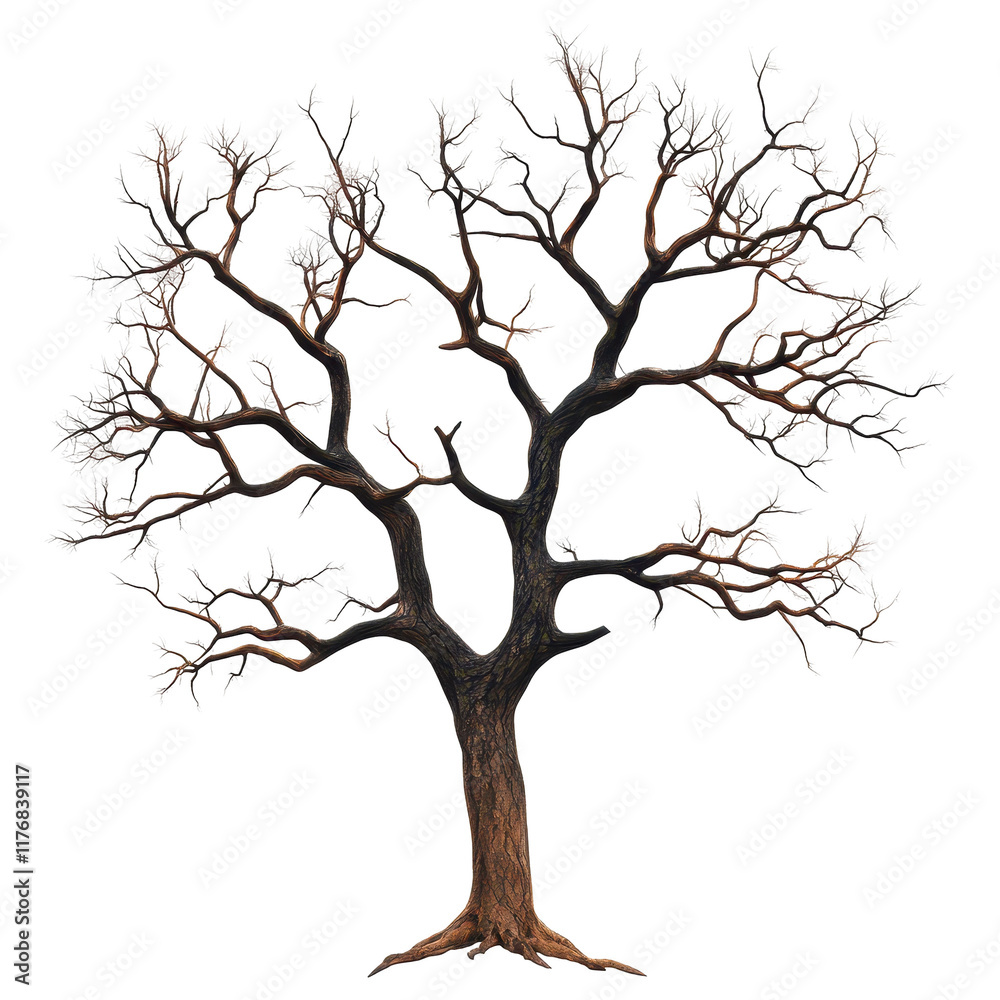 A solitary tree with bare branches transparent background A solitary tree with bare branches transparent background