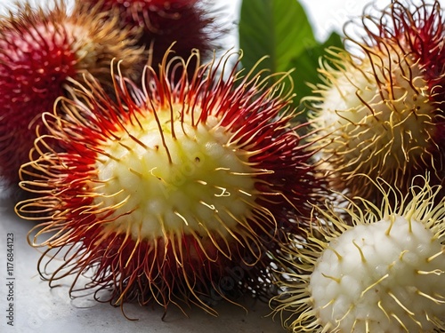 close up photo of rambutan fruit photo