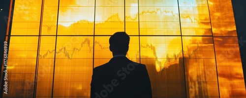 Silhouetted Businessman Obs...