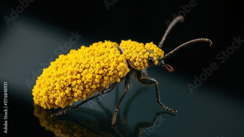 Pollen-Covered Trichiotinus lunulatus Beetle - High-Resolution PNG photo