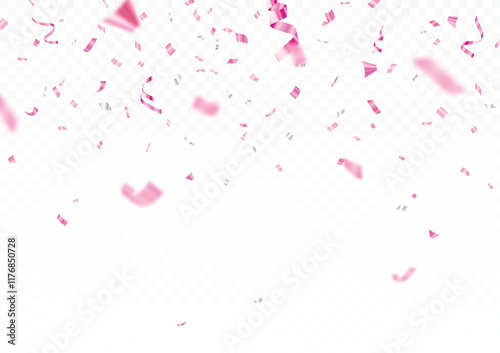 Beautiful pink confetti banner for party and celebration background