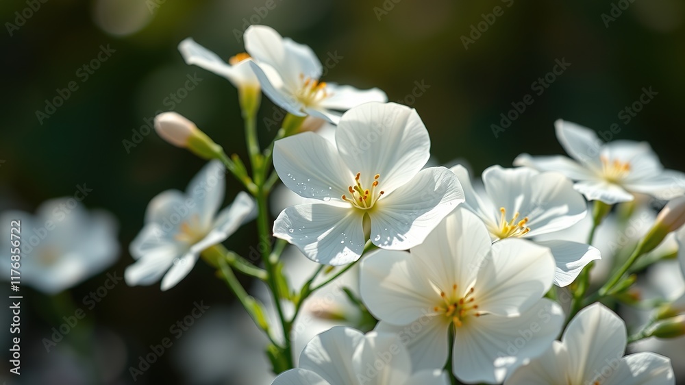 Stunning White Flowers, Detailed Close-up, Bright Colors, High-Quality AI Photography Stunning White Flowers, Detailed Close-up, Bright Colors, High-Quality AI Photography