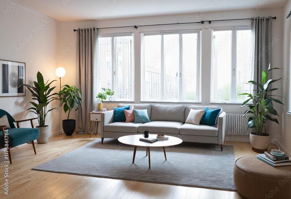 Fototapeta premium Scandinavian Style Living Room Decor