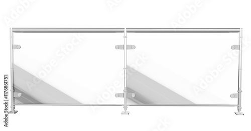 Modern Balcony Railing: Sleek and contemporary balcony railings featuring a combination of transparent glass panels and a sturdy steel handrail.