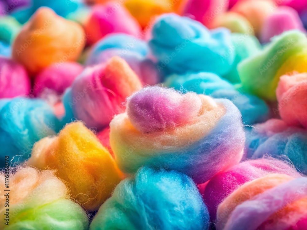 Colorful Cotton Candy Background: Sweet Treat Close-Up Stock Photo Colorful Cotton Candy Background: Sweet Treat Close-Up Stock Photo